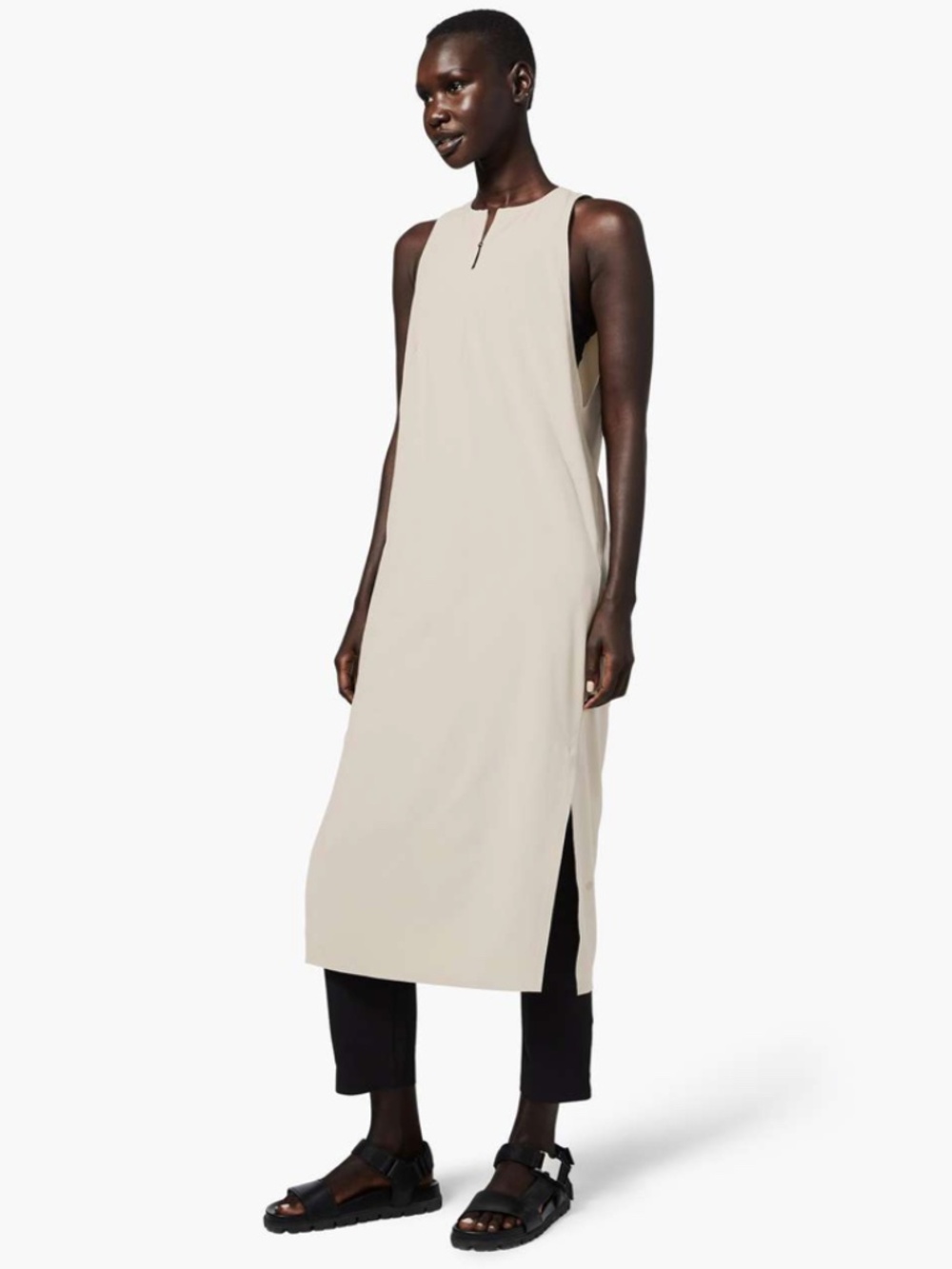 Lululemon Lab Lahar Quarter Zip Maxi Dress Tan Sand Size XL Athleisure